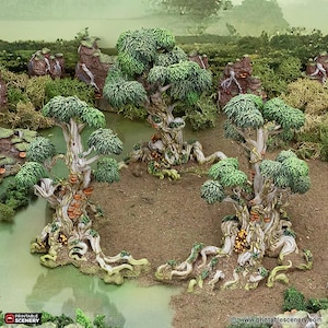 Trees Tabletop Scatter Terrain Swamp Plants Tropical Glade Jungle Printable Scenery Fantasy RPG Miniature Game TTRPG Gloaming Wilderness
