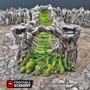 Slime Tunnels: Tabletop Monster Lair, Modular Caverns, Dungeon Scenery, Giant Burrower, Wargaming Skirmish Terrain