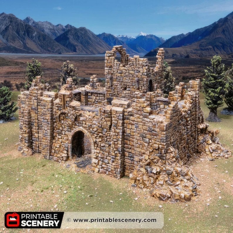 Ruined Stone Keep: Medieval Tabletop Wargaming Siege, Dukes Fort ...