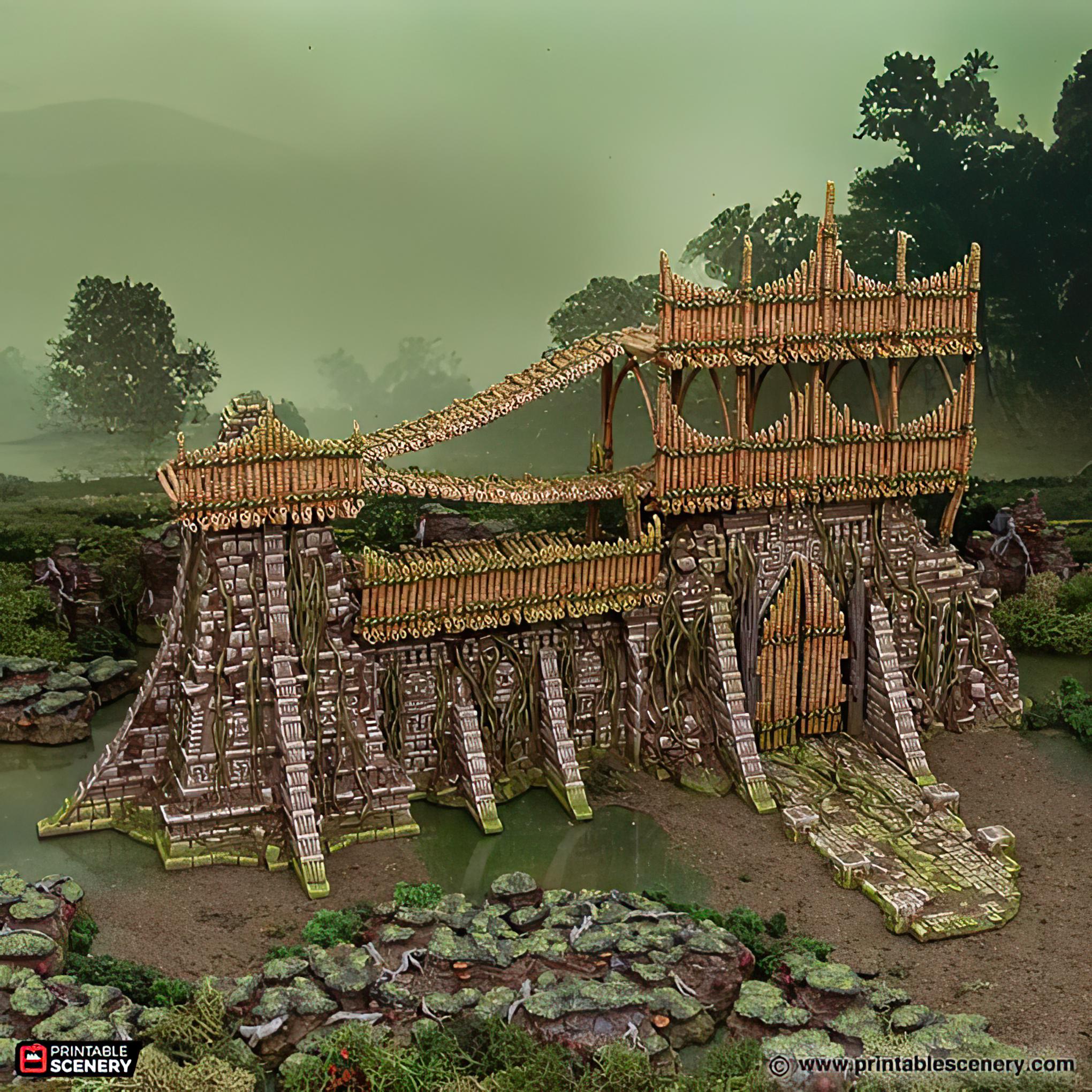 Rpg Fort Bamboo Fort Walls: Tribal Barricade, Tabletop RPG Terrain, Swamp or ...