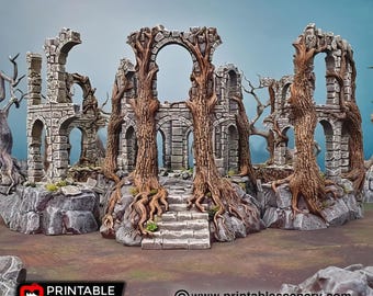 Ruins of the Shadow King's Court: tafelblad, 7-delig oud kasteel voor wargaming en rollenspellen