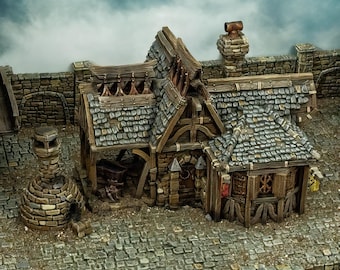Blacksmith Shop Tabletop Terrain: Printable Scenery, Fantasy RPG Wargaming