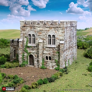 Castle Keep Historical Scatter Terrain Fort House Tabletop Building Printable Scenery Fantasy RPG Dungeon Tiles Norman King Medieval