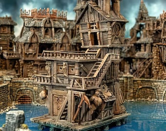 Pirate House Tabletop Terrain: Gunner's Rickety Roost, Printable Scenery