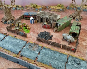 Scrapyard Tabletop Scatter Post Apocalypse Wasteland Abandoned Junkyard Base Dump Sci-fi Futuristic Game RPG Printable Scenery