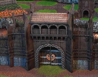 Gate & Ramparts: Horse Lord Village Walls, Tabletop Wargaming Terrain, Playable Castle Battlements, City Perimeter