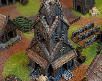 Barracks: Horse Lord Tower, Anglo Saxon Building, Viking Village Scenery, Wargaming Terrain, Norse Guardhouse