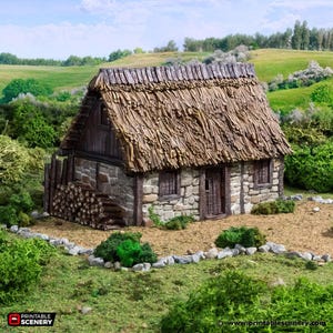 Model House Tabletop Cottage Barn Historical Printable Scenery Fantasy RPG Miniature Game Terrain 3D Printed TTRPG Norman Country Medieval