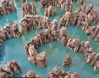Cave Walls: Modular Cavern System, Scatter Terrain for RPG Wargaming Tabletop Games, Tactical Cover