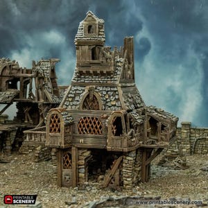 Ruined House Tabletop Building Scatter Roleplaying Game Pirate Terrain City Apothecary Printable Scenery Fantasy RPG Wargaming Ramshackle