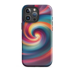 Rainbow Swirl iPhone Case: Abstract Art, Protective Tough Case