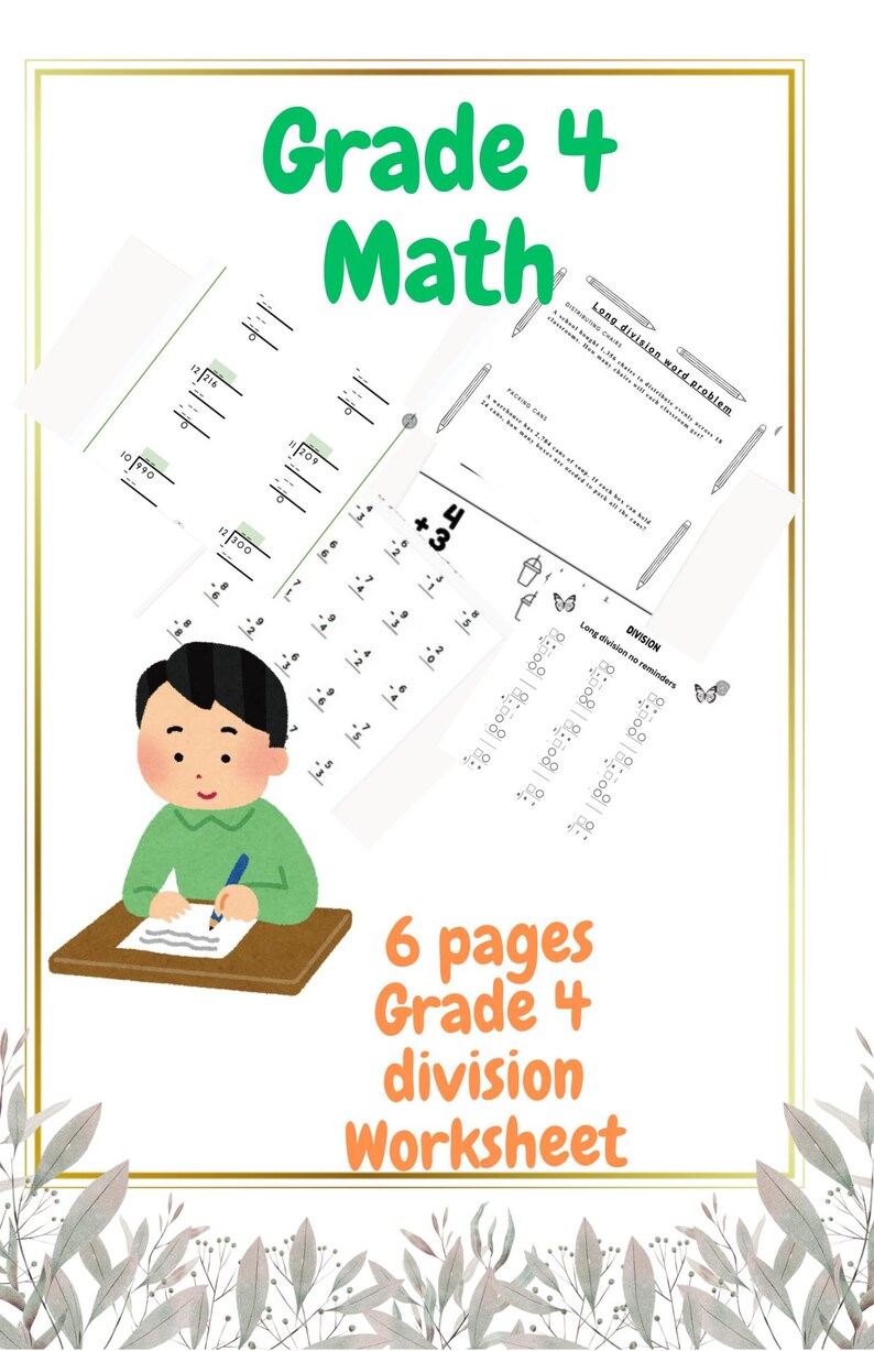 Long Division Worksheets Grade 4 | Printable Math Practice With Word ...