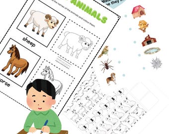 Farm Animals Worksheets | Preschool & Kindergarten Activities | Coloring, Tracing.