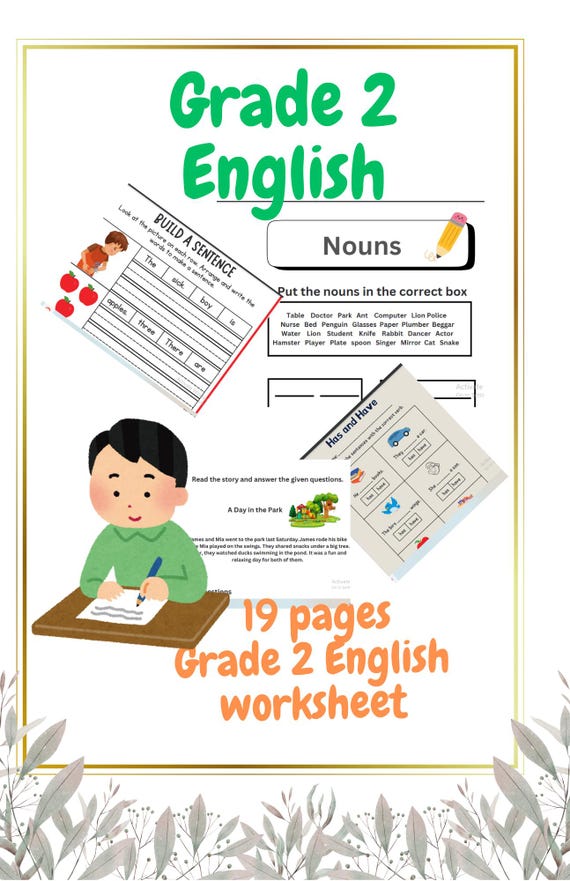 2nd Grade English Worksheets Grammar