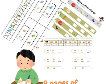 Math Code Breaker Worksheets | Fun Printable Puzzles with Emojis, Dinosaurs & Fruits | Kids Math Activities