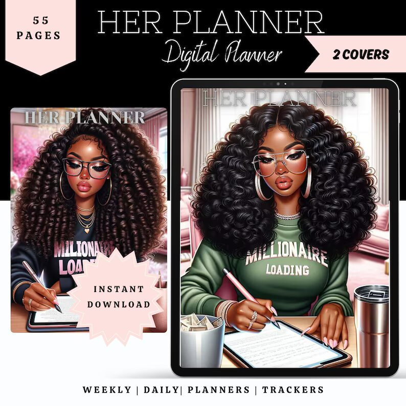 Black Girl Planner Digital Planner for That Girl iPad Goodnotes Planner ...