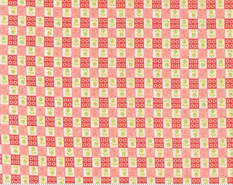 Strawberries and Rhubarb - Hopscotch in Strawberry Red: sku 20404-11 cotton quilting fabric yardage by Fig Tree & Co for Moda Fabrics