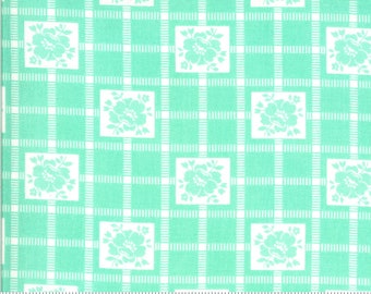 Shine On - Check in Aqua Blue: sku 55212-12 cotton quilting fabric yardage by Bonnie and Camille for Moda Fabrics