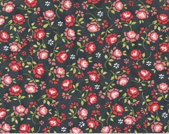 Fresh Fig Favorites - Roses in Black: sku 20416-19 cotton quilting fabric yardage by Fig Tree & Co for Moda Fabrics