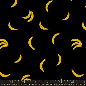 Darlings 2 - Banana in Black: sku RS5060-15 cotton quilting fabric yardage by Ruby Star Society for Moda Fabrics