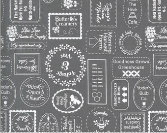 25" piece/remnant - Spring Brook - Seed Catalog in Slate (gray): sku 29115-23 cotton quilting fabric yardage by Corey Yoder for Moda Fabrics