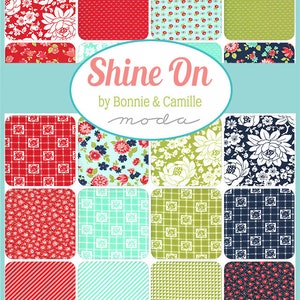 15 piece/remnant Shine On Beesley in Sunshine Yellow: sku 55216-18 cotton quilting fabric yardage by Bonnie and Camille Moda Fabrics image 2