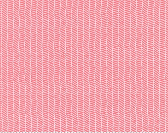 Love Note - Herringbone in Tea Rose: sku 5154-15 cotton quilting fabric yardage by Lella Boutique for Moda Fabrics
