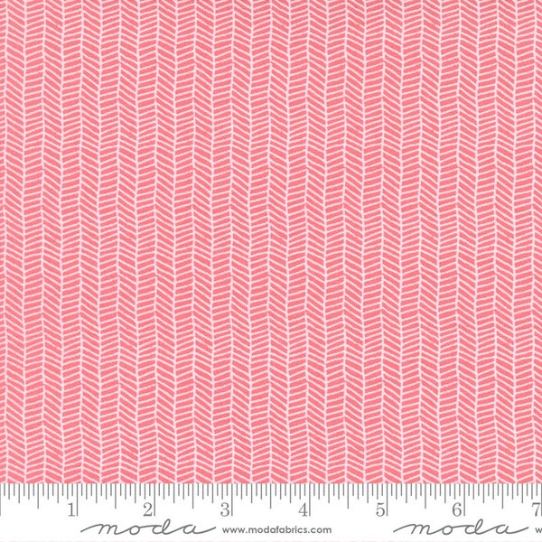 Love Note - Herringbone in Tea Rose: sku 5154-15 cotton quilting fabric yardage by Lella Boutique for Moda Fabrics