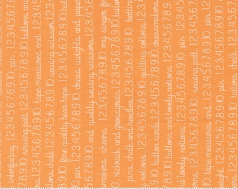 Fresh Fig Favorites - Text in Orange: sku 20414-13 cotton quilting fabric yardage by Fig Tree & Co for Moda Fabrics