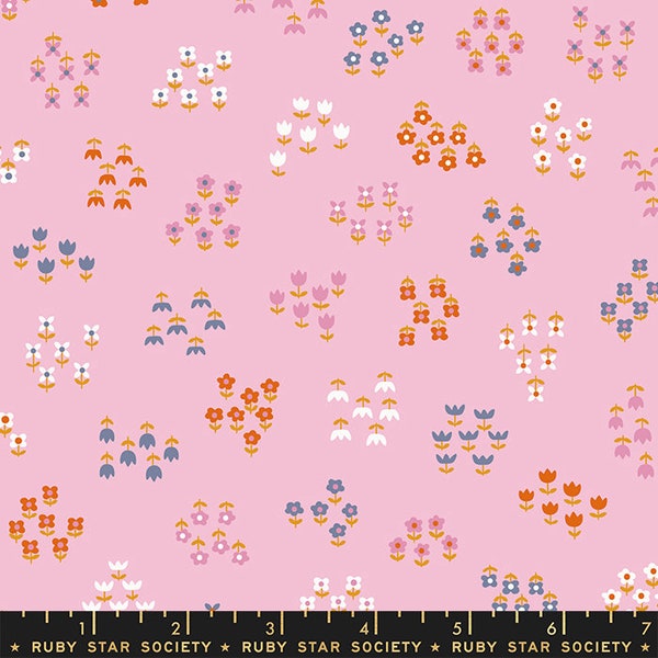 34" piece - Tarrytown - Little Flowers in Peony Pink: sku RS 3021-11 cotton quilting fabric yardage by Kimberly Kight Ruby Star Society Moda