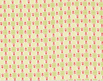 Strawberries and Rhubarb - Hopscotch in Granny Smith: sku 20404-14 cotton quilting fabric yardage by Fig Tree & Co for Moda Fabrics