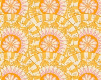 Camellia - Hibiscus in Bananas: sku RS0031-12 cotton quilting fabric yardage by Melody Miller Ruby Star Society for Moda