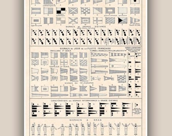 Nautical Print, International Navigation Code Print, Sailor, sailing center, 11x14 Print,  Seaside Prints, Marine Wall Decor,  Nautical art