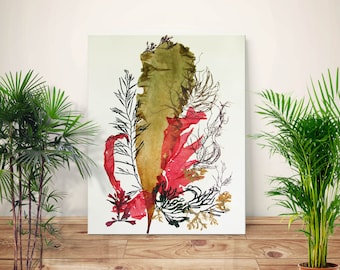 Algen Art Poster, Coastal Cottage Decor (28x35cm)