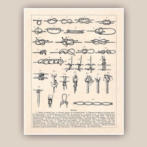 Sailor Knots Print, Nautical knots, Marine Knots Poster, Sailing club, Sail centers, Seaside Prints, Marine Wall Decor, Nautical art, 11x14