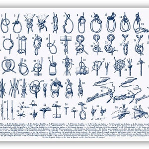 Nautical Knots, Sailor Knots, Marine Knots Print, Sailor Gift, Sailing Decor, Nautical Art