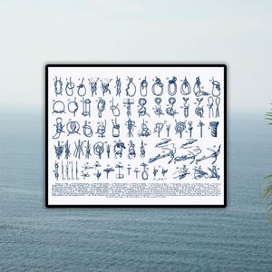 Nautical Knots, Sailor Knots, Marine Knots Print, Nautical art, Sailor gift, Sailing decor, beach cottage decor, Instant download image 1