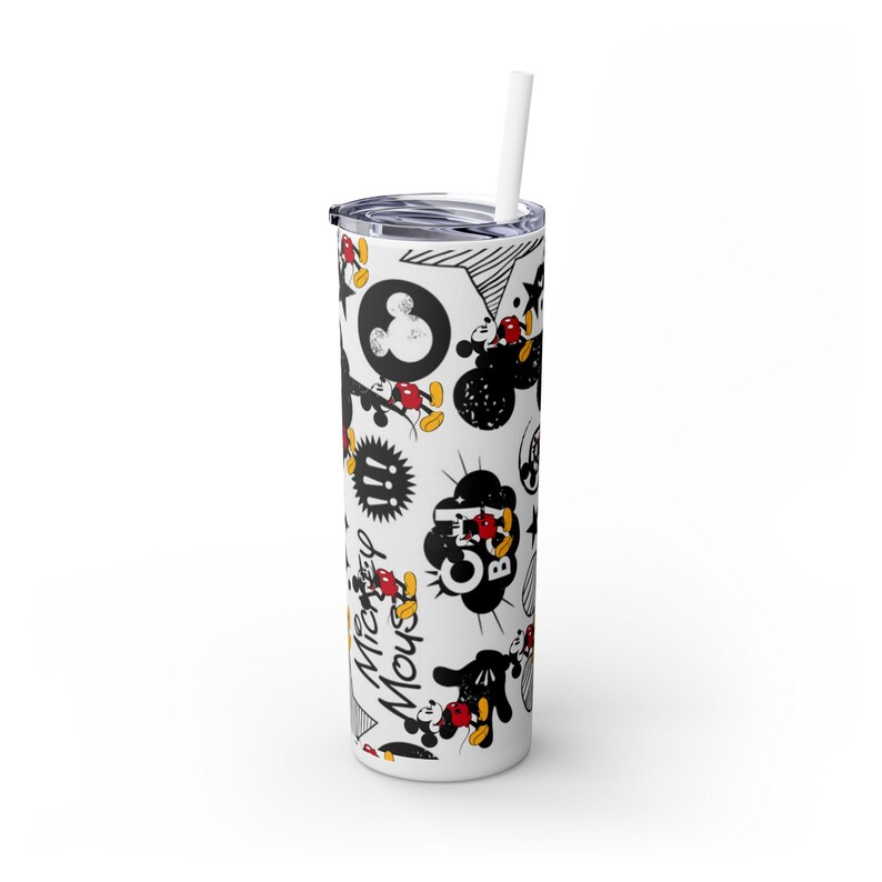 mickey mouse Skinny Tumbler with Straw image 2