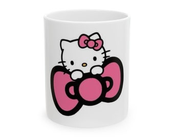 roze keramische hello kitty-mok