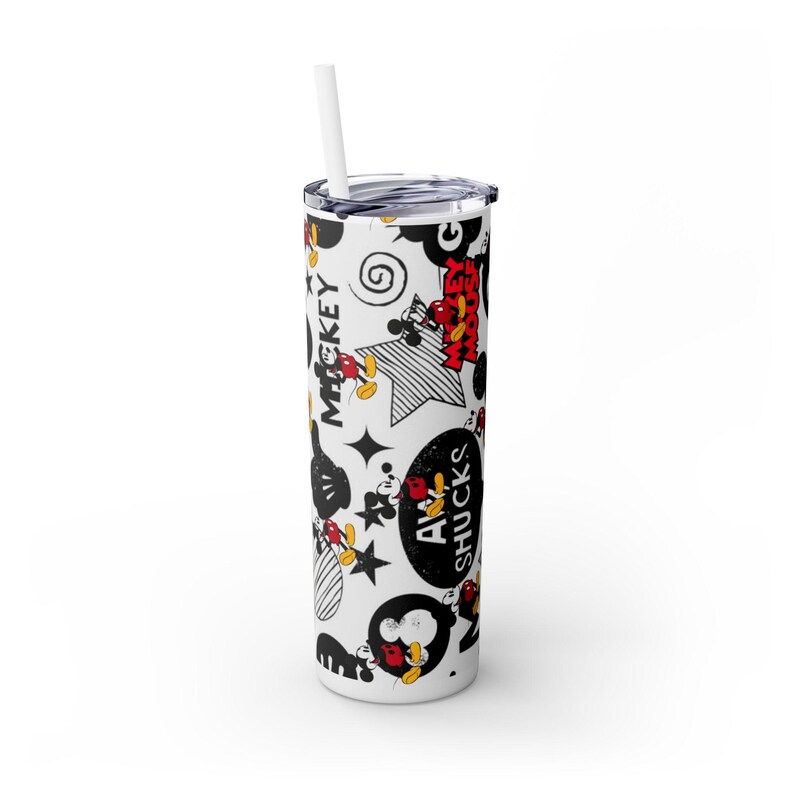 mickey mouse Skinny Tumbler with Straw image 4