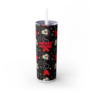 Copo Mickey Skinny Tumbler com Canudo Preto imagem 1