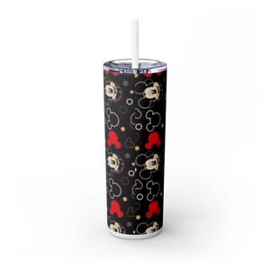 Copo Mickey Skinny Tumbler com Canudo Preto imagem 3