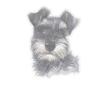 Schnauzer-hondsticker, glanzend vinyl kiss-cut