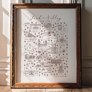 Custom Couples Map Digital Personalized Relationship Map of Us Travel ...