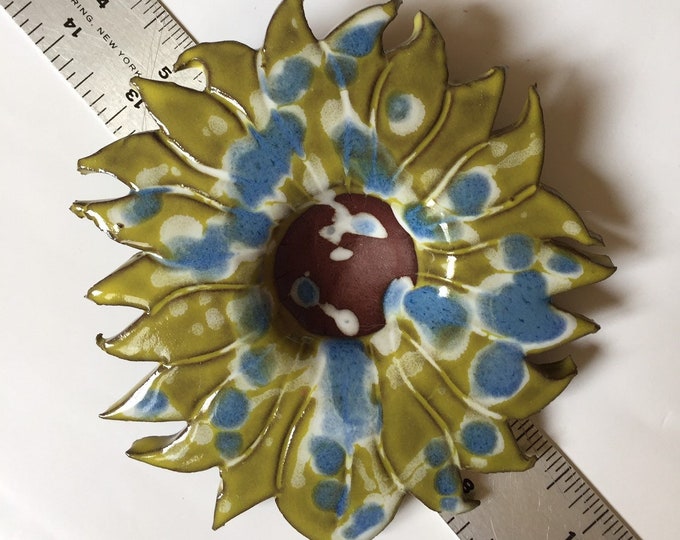 Blue & White Splattered Sunflower Butterfly Puddler Etsy