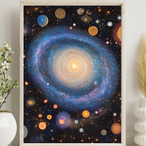 Spiral Archive by Avery Crane | Abstract Astronomy Galaxy Art Print | Space Science Wall Art for Astrophysicists, Astronomers, Teachers