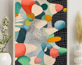 Threaded Noise van Avery Crane | Quantumfoam abstracte kunstprint | Muurkunst moderne natuurkunde voor wetenschappers en STEM-professionals