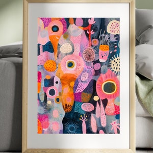 Bacteria Parade by Avery Crane | Colorful Microbiology Art Print | Abstract Science Wall Art for Teachers, STEM Gifts, Biology & Virology