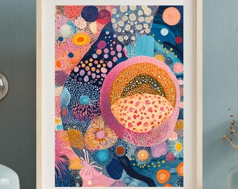 Animal Cell 2 by Avery Crane | Colorful Biology Art Print | Educational Science Wall Art for Biologists, Biology Teachers, STEM Lab Decor