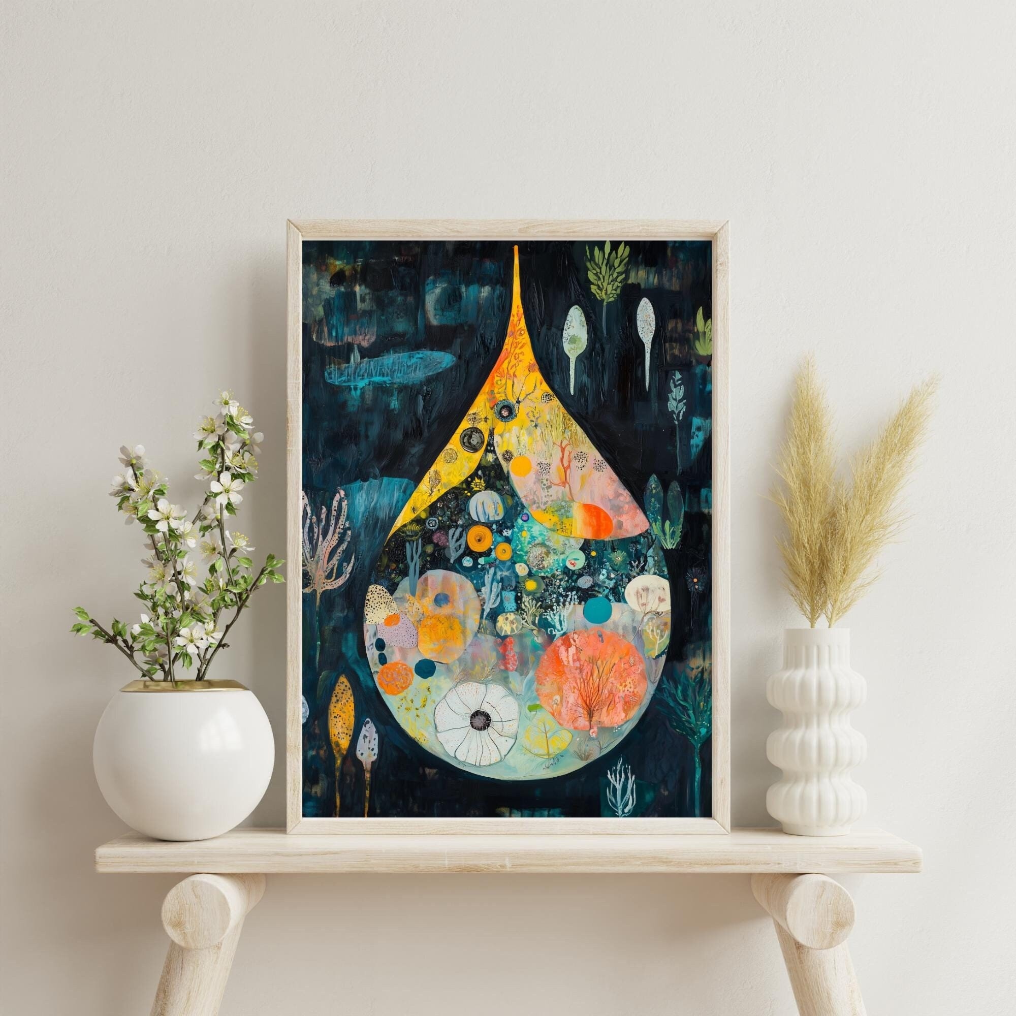 Protozoan Drop by Avery Crane | Protozoology Microbiology Abstract Art Print | Gift for Biologists & Nature Enthusiasts